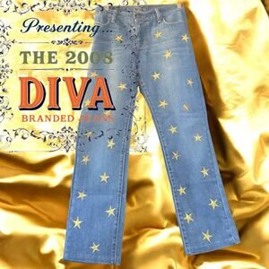 JEANS WOMENS STRETCH DENIM SIZE 10 OLD NAVY PANTS EMBELLISHED GOLD STARS FESTIVE